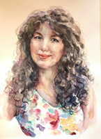 női portré akvarell