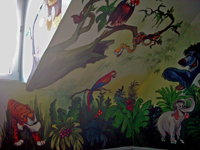 Dekorációs falfestés 12 Verőce- Jungel könyve gyerekszoba falon