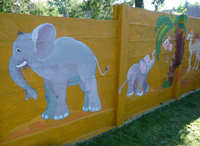 Dekorációs falfestés 24 Verőce- Festett kerítés